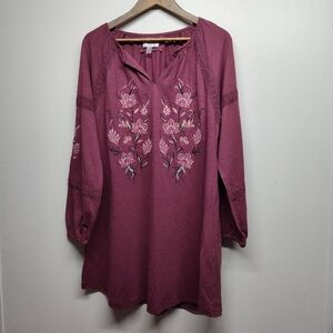 Cupio Mauve Embroidered Mini Dress